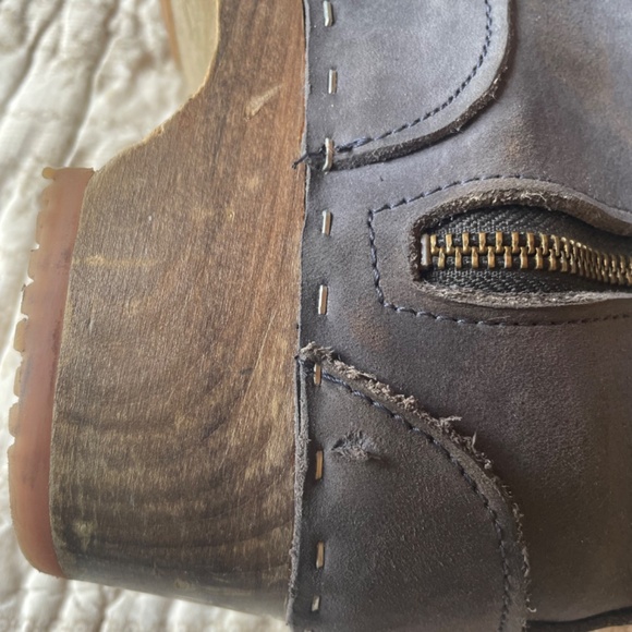 Sandgrens Manhattan clog boot in blue nubuck - Picture 6 of 9